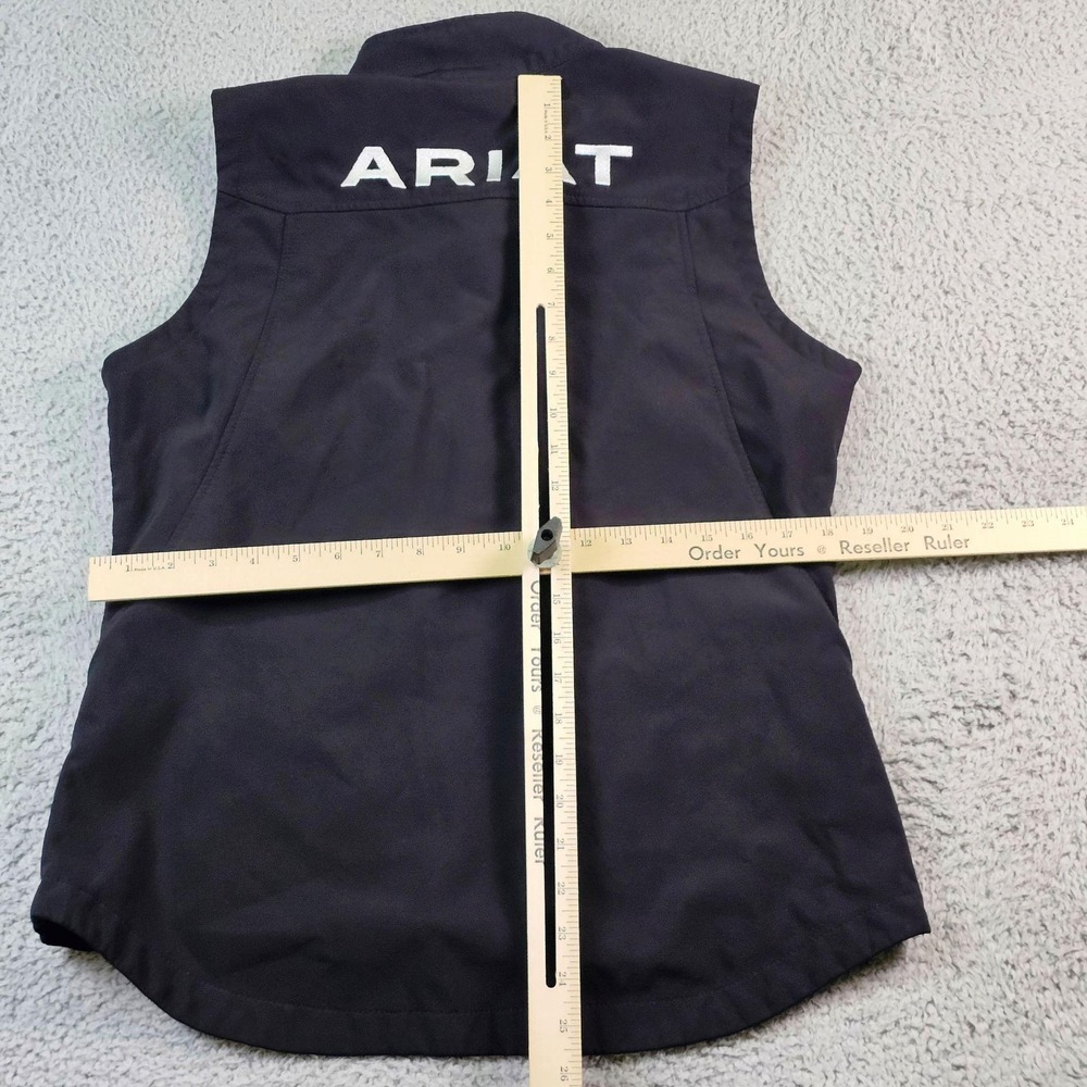 Ariat Vest Womens Large Black Softshell Full Zip Outdoor Western Logo L - Picture 9 of 11